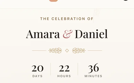 The shared countdown on the WedLink organiser dashboard