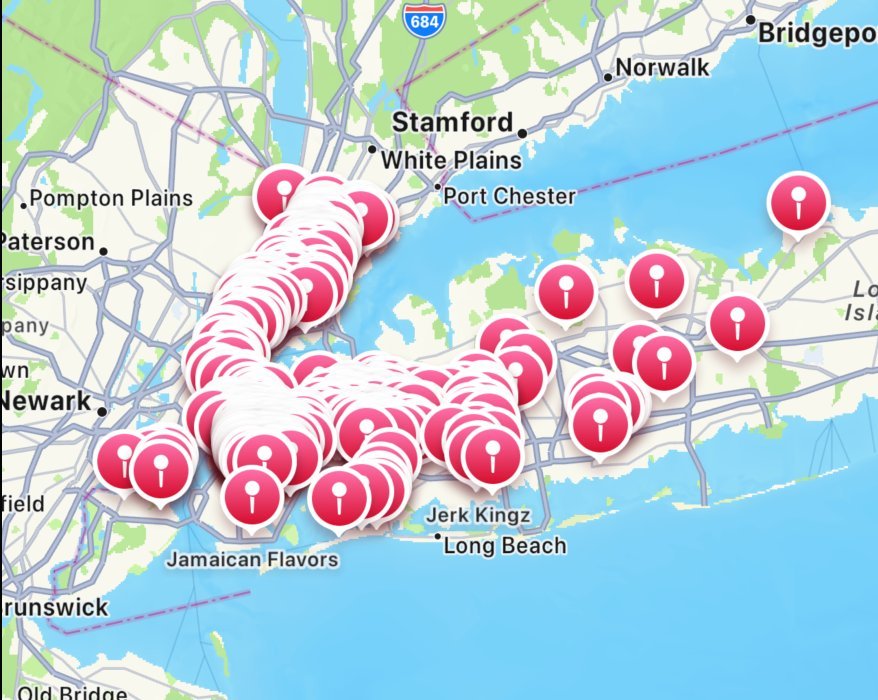 Map view — NYC, Long Island, Nassau & Suffolk